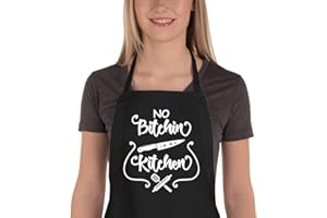 Saukore Funny Aprons for Women Men, Novelty Kitchen Cooking Apron with 2 Pockets, Cute Baking Apron for Bakers, Birthday Housewarming Christmas Apron Gift for Mom Wife Daughter Sister Aunt Grandma