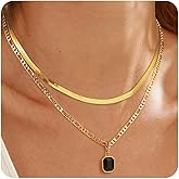 Mesovor Gold Crystal Layered Necklaces for Women Trendy, 18K Gold Plated Statement Crystal Pendant Necklace | Birthstone Necklace Jewelry Gifts