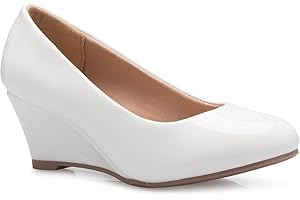 Olivia K Girls Close Round Toe Glitter Rhinestone Comfort Kitten Low Wedge