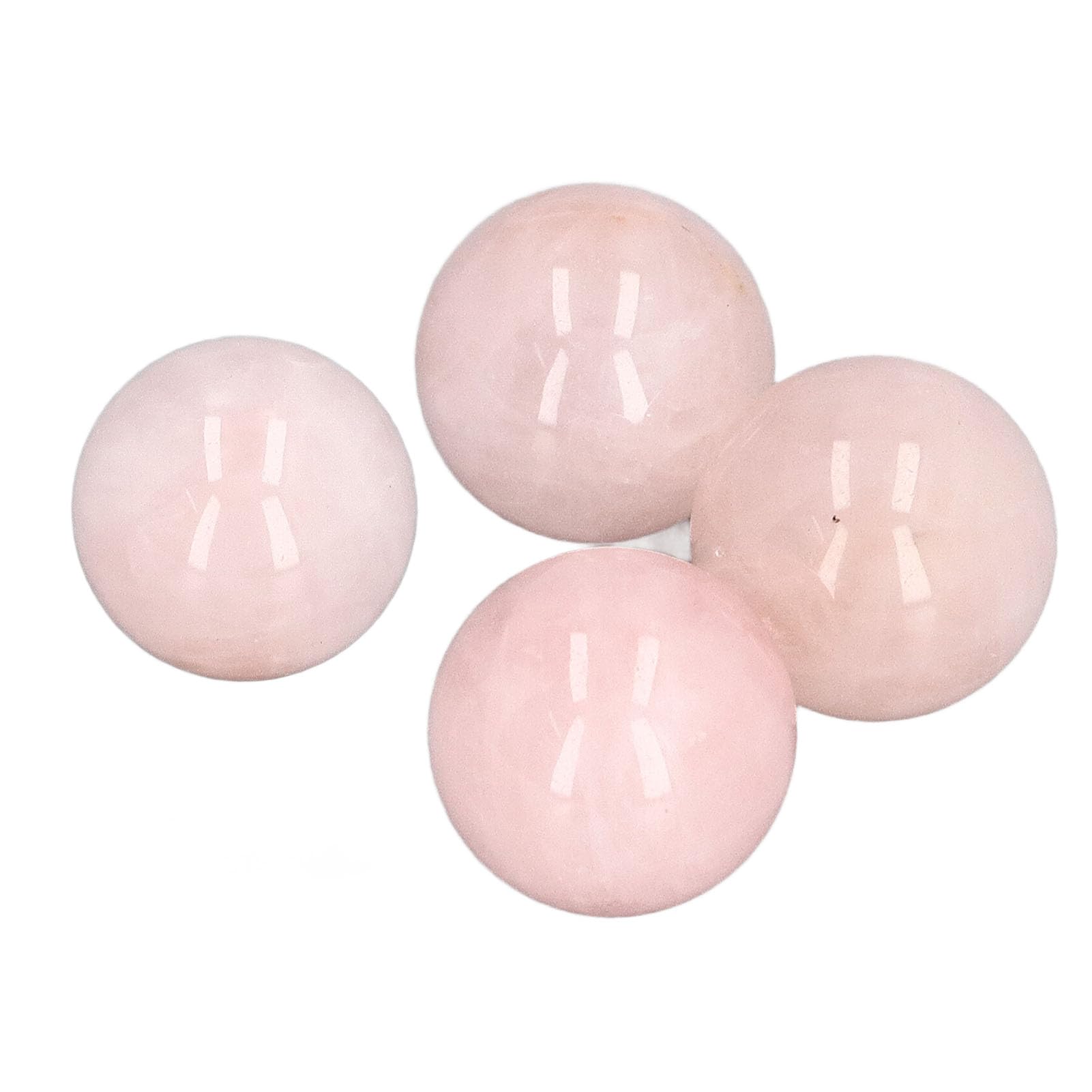 Rose Quartz Crystal Balls, Rose Quartz Ball 4 Pieces Clear Negative Energy for Decoration