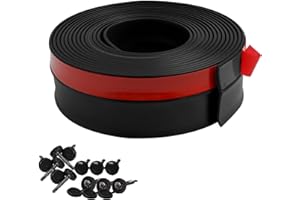 Greymond Garage Door Weather Stripping, 40 FT Black Garage Door Side and Top Seal Trim, Universal Adhesive Backed Garage Door Rubber Seal Strip Replacement