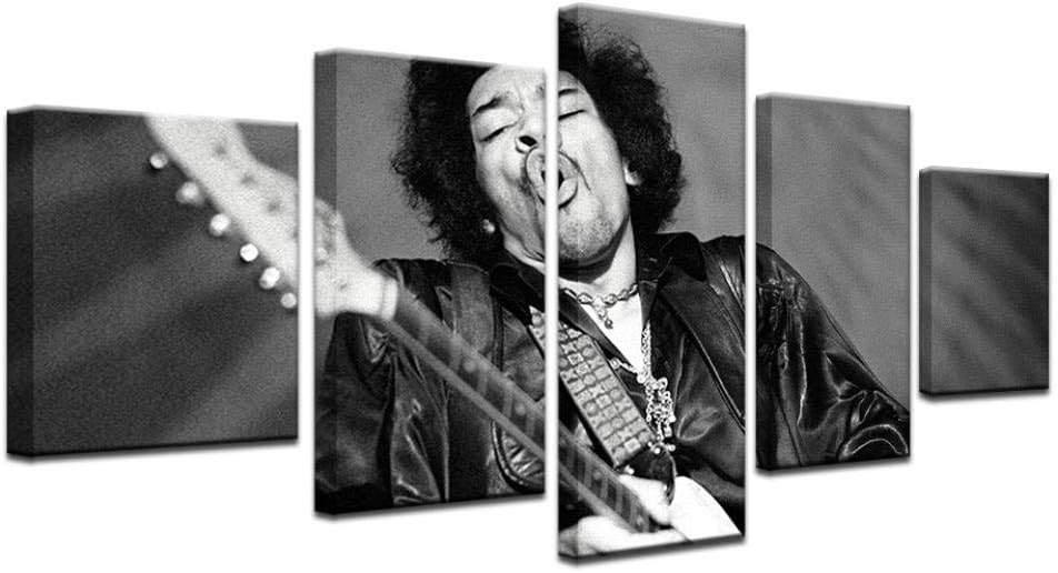 Napravi Rs Fbhfbh Vintage Black White Poster Pourjimi Hendrix Toile Peinture Pour La Maison Decoration Murale Art 5 Pcs Chanteur Photo Encadree 16x24 32 40inch Without Frame Impressions Sur Toile Tableaux
