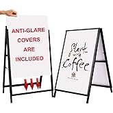 YDisplay A Frame Sidewalk Sign 24x36 inches Sandwich Board Signs Outdoor Heavy Duty Double-Sided,including 2 Anti-Glare Covers & Corrugated Boards for Business Indoor Outdoor,Black