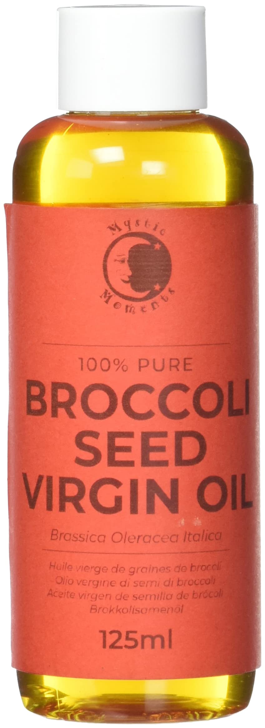 Mystic Moments| Broccoli Seed Virgin Oil 125ml (Brassica oleracea italica) | Lightweight Smoothing Treatment for Skin & Hair Care | Natural Shine Enhancing for Hydration, Massage & DIY Skincare โ image 1