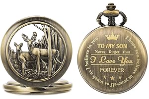 oyeaho Pocket Watches Pocket Watches to Son Engraved Vintage Watches for Men Personalized Pocket Watches - Gifts for Son from Mom Dad Birthday Graduation Christmas Wedding Gifts