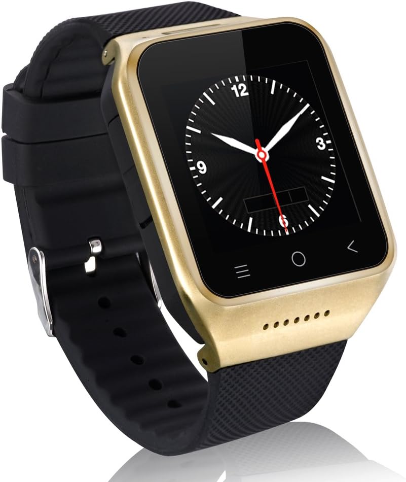 Wifi Smart Watch Bluetooth 4.4 Wrist Phone Supported Gps/ Hd Camera /Google Map/ Audio & Video Player APP Free Download From Google Play Store for Samsung, Htc, Sony Android Smartphones（golden）