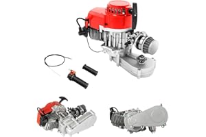 NAZEAOB 49cc 2-Stroke Engine Motor, Single Cylinder Air-Cooling Pull Rope Start Motor, Small Engine with Electronic Ignition System for Pocket, Quad, Dirt Bike