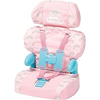 Casdon Baby Huggles Toys - Pink Booster Seat - Car Seat For Dolls with Adjustable Headrest & Buckles - Fits Dolls Sizes Up to