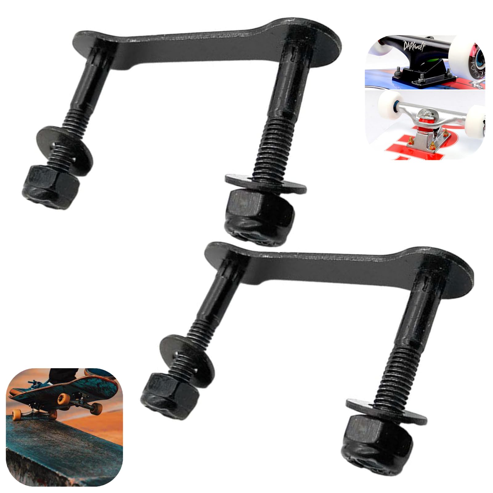 FZGLHQQ Skateboard Bolts Four Wheel Skateboard Truck Bridge Hardware Mounting Screws Bolts Longboard Bridge Nail Bolts Nuts Longboard Repair Rebuilding Kit for Skateboard Cruiser