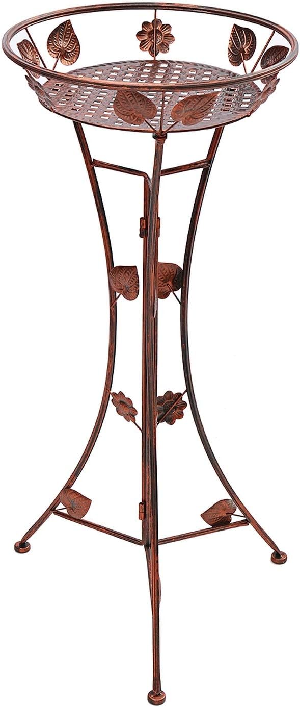 Red Copper Indoor Balcony Metal Iron Flower Stand Tray Home Decoration Durable Flower Planter Stool Floor Garden Shelf Holder