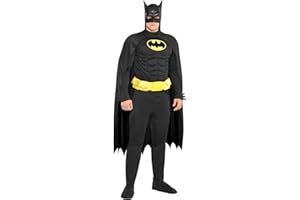 COSTUMES USA Party City Batman Costume for Men - DC Justice League Costume Includes Jumpsuit, Cape, Mask & More - Costumes for Halloween, Birthday Parties & Themed Event