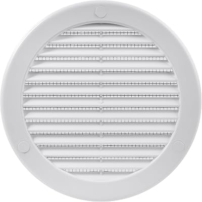 Vent Systems 125 mm White Soffit Vent Cover Round Grille with Mesh Screen