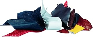 RAYHER Lederreste in verschiedenen Formen und Größen, gemischte Farben, Beutel 500g