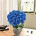 GTIDEA Silk Roses Artificial Flower Bouquet 18 Heads Bridal Home Garden Office Dining Table Wedding Decor Blue