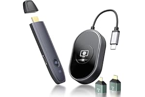 Coolpie Wireless HDMI Transmitter Receiver with USB-C Port, 4K Decode 2160P Output, 100Ft/50M HDMI Extender for Streaming Video and Audio to Monitor from Laptop/TV Box/Smartphone/PC/Projector