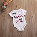 Mrs.Baker'Home 2 Styles Newborn Baby Girls Lovely Color Words Little Bow Short Romper Bodysuit (0-3 M, White)