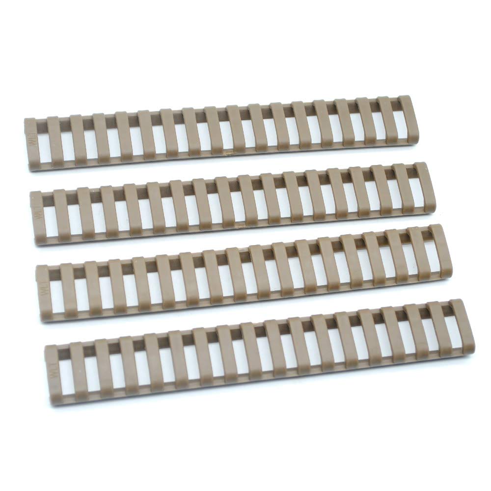 Trirock 4-pack Tan/FDE Heat Resistant Rifle Handguard Protector Rubber Ladder Rail Cover Fits Weaver Picatinny rail