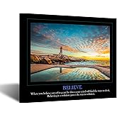 KREATIVE ARTS Believe Canvas Quotes Wall Art Decor Family Decorative Signs Inspirational Motto Canvas Prints Giclee Artwork Inspiration Painting Gift for Classroom Study Room Office Decor (Believe)