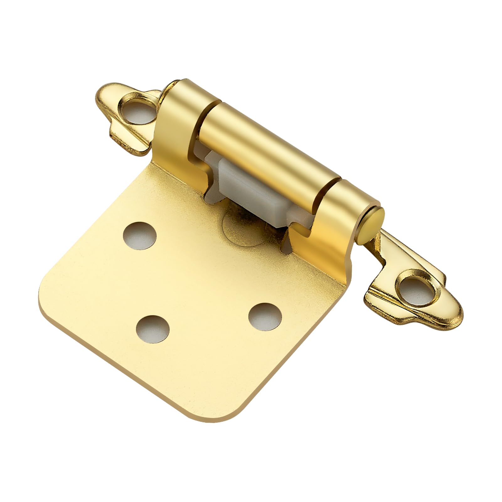 Photo 1 of Home Expert 4 Pack (2 Pairs) Gold Cabinet Hinges for Kitchen Doors, Self-Closing, 1/2 Inch Overlay (Variable), Semi-Concealed Face Frame, Surface Mount Cabinet Hardware, Satin Brass