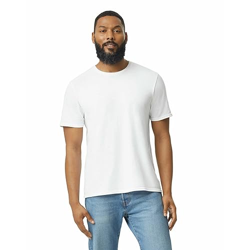 Gildan Adult Softstyle Cotton T-Shirt, Style G64000, Bulk Case, White, Medium