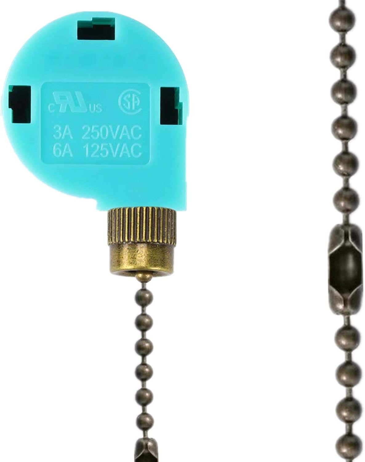 Ceiling Fan Switch Zing Ear Pull Chain Switch ZE-268S6 3 Speed 4 Wire Pull Chain Switch Control Ceiling Fan Replacement Speed Control Switch (Bronze): Appliances