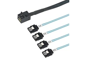 Internal Mini SAS to SATA Cable, SFF-8643 to SATA Forward Breakout Compatible with Raid Controller Hard Drive
