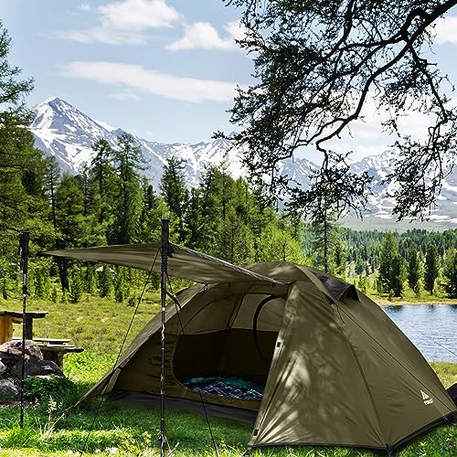 Forceatt 2-4 Person Camping Tent with 100% UV/Windproof/Waterproof, Portable Double Layer Roof Tent Ultralight for Trekking, Camping, Beach, Adventure Etc.