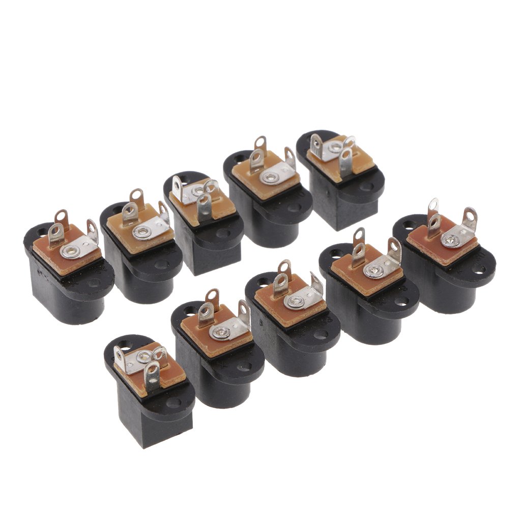 Magideal 10 Pcs 5 5x2 5mm 3 Broches Dc Prise Femelle Panneau De Puissance Connecteur De Montage Cables S Video High Tech