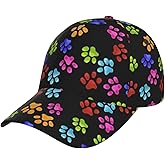Paw Dog Print Watercolor Pattern Snapback Hat Cap Hip Hop Style Flat Colorful Baseball Cap Women Men Adjustable Size Hats
