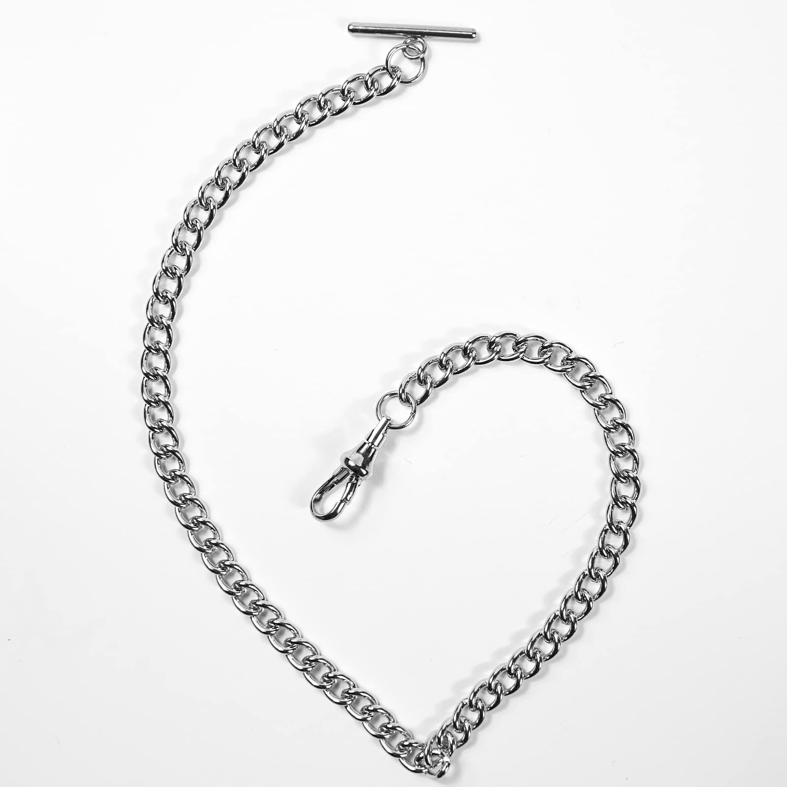 YECSOSS Men's Pocket Watch Chain Albert Chain, Vest Chain with T-bar Gold/Silver