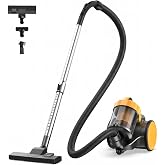 NEWBULIG Canister Vacuum Cleaners for Home, Bagless Vacuum Cleaner, Yellow | 850W 16Kpa Suction, 12.14 ft Retractable Cord, Washable HEPA, 1.8L Large Dust Cup for Hard Floor &amp; Carpet