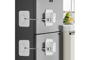 KIZZHISI Fridge Lock (2 Pack),Refrigerator Lock with Keys,for Fridge, Cabinet Locks, Drawers, Dishwasher, Toilet and Child Safety Cabinet Locks, 3M Adhesive No Drilling (White)