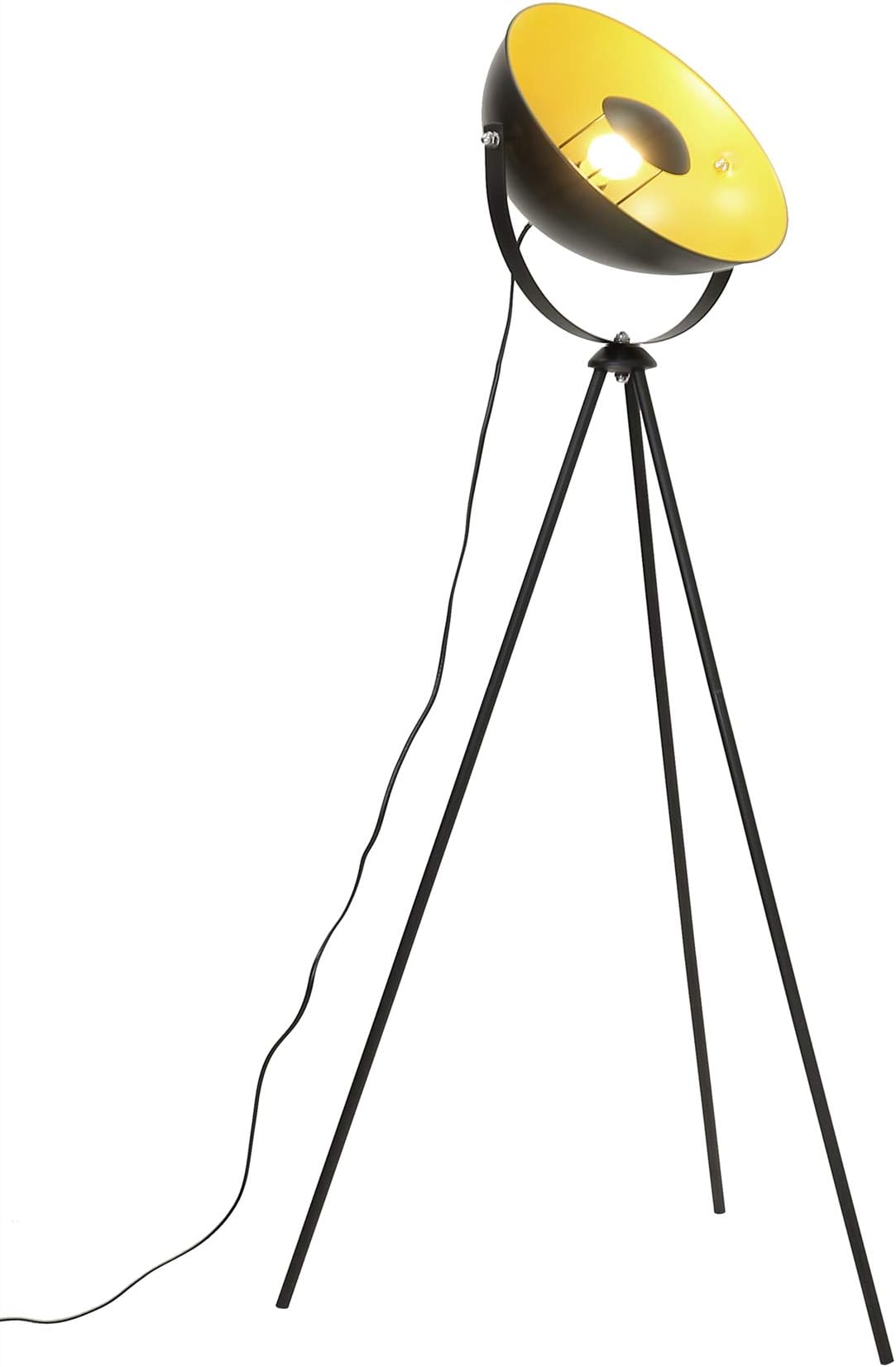 Osasy EU Tripod Floor Lamp with Metallic Shade - Retro, Nautical, Modern, Mid Century, Contemporary, Vintage Standing Decor Floor Lamp for Living Room and Bedrooms