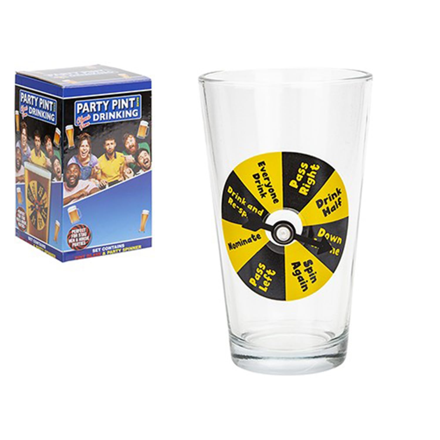 Fun Clear Party Pint Drinking Game In Colour Gift Box - (1 Pc Festive Occasions