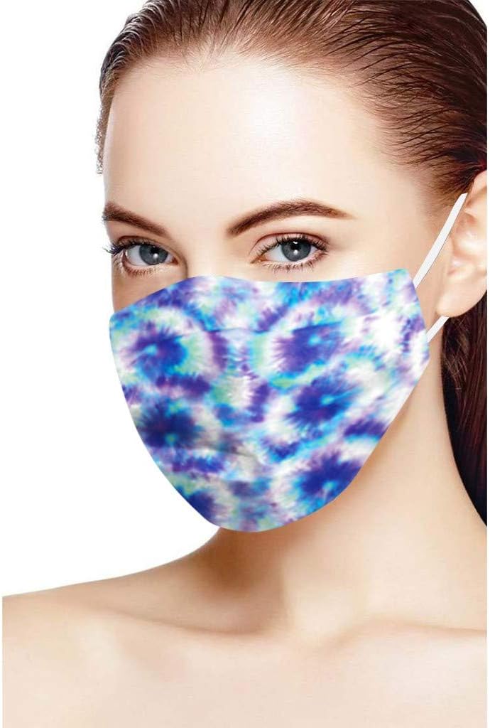 20pcs Adult Disposable Cute Butterfly Heart Camouflage Leopard Tie Dye Print Face_mask Dust Protective, 3Ply Ealstic Ear…
