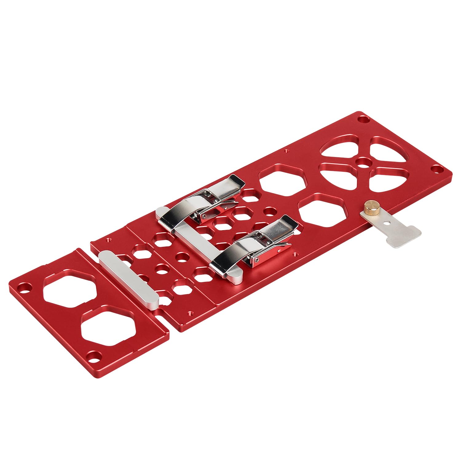 Upgraded 340mm Track Saw Square Right Angle Circular Saw Guide Rail Angle Stop Accessories Compatible with Festool and Makita Guide Rail (Red)