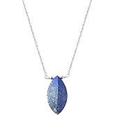 Sunshinegems Natural Lapis Lazuli Marquise Shape Necklace, Polished Gemstone, Healing Crystals, Gift for Her, Birthday, Gemstone Jewelry 18 inch Stone Weight Approx 25 to 35 Carat