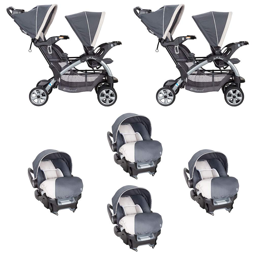 double stroller with car seat and base
