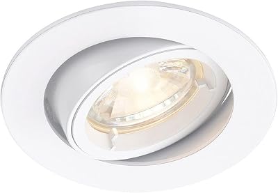 CAST Recessed Lighting Mains Powered LED GU10 Downlight Matt White Adjustable