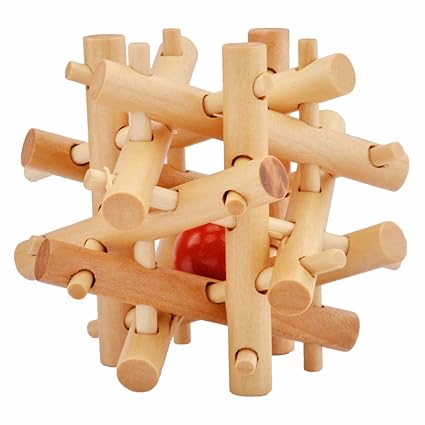 VIPECO Durable Kong Ming Luban Lock Kids Adult Wooden Intellectual Puzzle Brain Tease Toy Material: Wooden