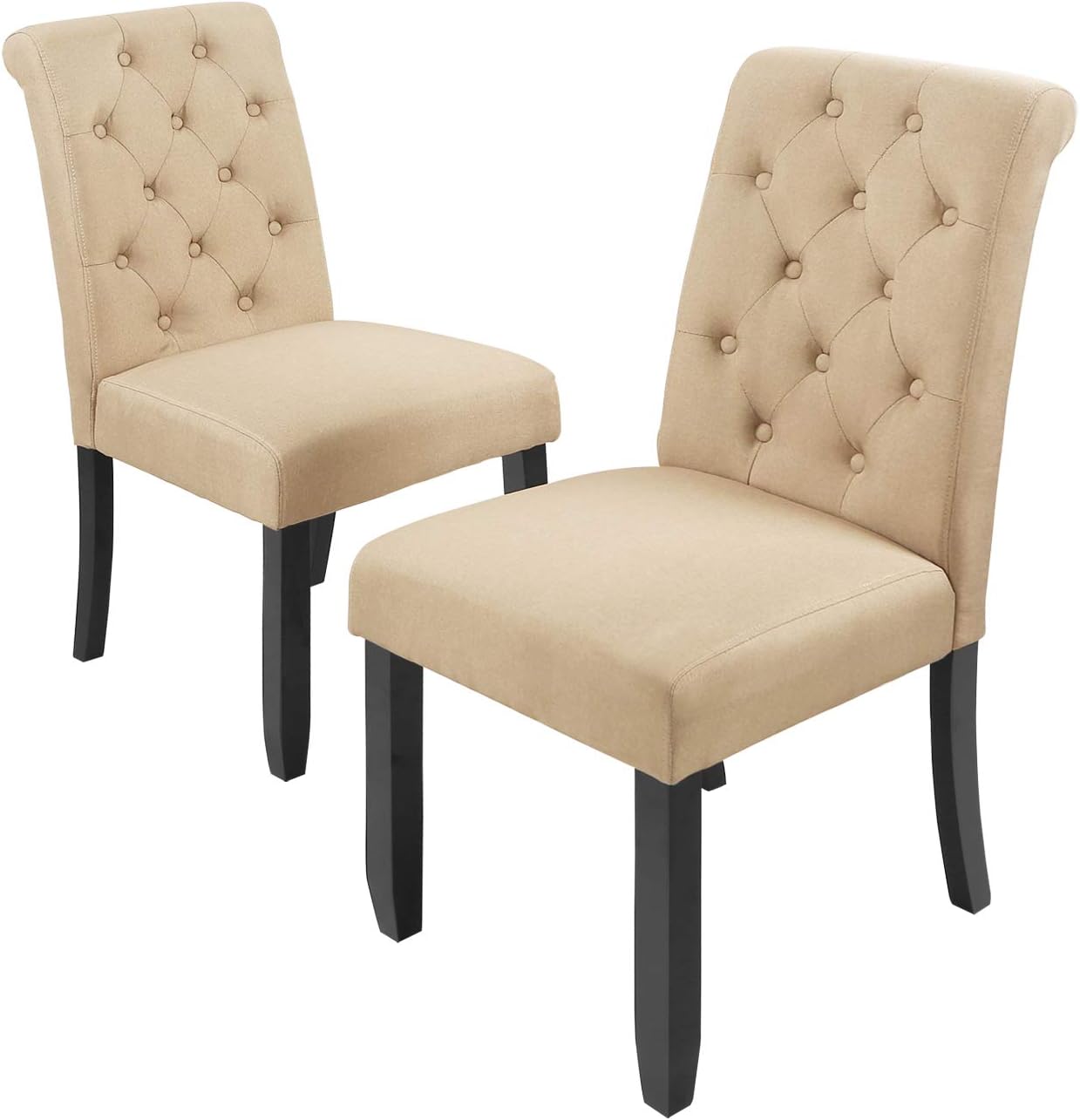 Best beige button tufted dining chairs