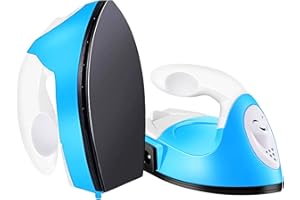 ACHENYUANYUAN Mini Heat Press Small Iron Portable Heat Press Machine Mini Craft Iron with Charging Base Accessories for DIY T-Shirts, Shoes, Bag and Hats Heat Transfer Vinyl Projects (Blue)