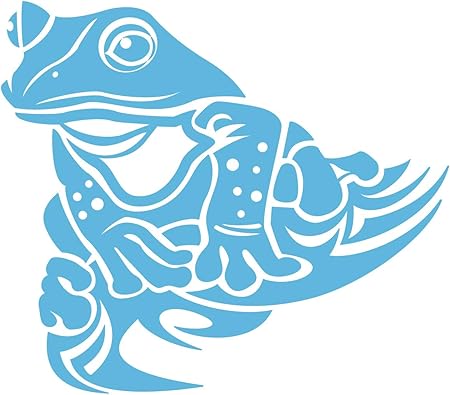 Amazon カッティングステッカー カエル 蛙 トライバル 9 左 140mmx160mm アイスブルー 水色 ステッカー デカール 車 バイク