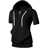 GIVON Womens Slim Fit Zip Up Hoodie Short Sleeve Thin Jacket Full Zip Sweatshirt with Plus Size