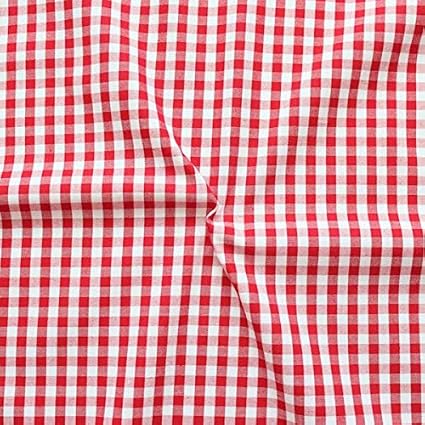 STOFFKONTOR Baumwollstoff Hemden Qualität Vichy Karo mittel Meterware Rot-Weiss