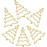 Milisten 10 PCS Open Bezel Charms UV Resin Pendant Back Blanks for Resin Earrings Necklace Bracelet Christmas Tree