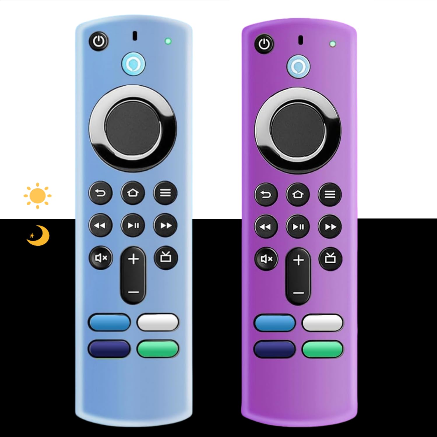 [2 Pack] Remote Cover Compatible with 3rd Gen Voice Remote, Anti Slip Silicone Protective Case Cover with Lanyard