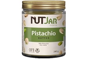 NutJar Premium Pistachio Butter 240 g, No Added Sugars, Colours or Preservatives, Vegan, Gluten Free, Keto Friendly, Made in 