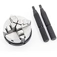 Lathe Chuck With T Wrench RATTMMOTOR 4-Jaw 100mm Lathe Chuck - Manual Reversible Chuck For Metal Working 4 Jaw Independent Chuck