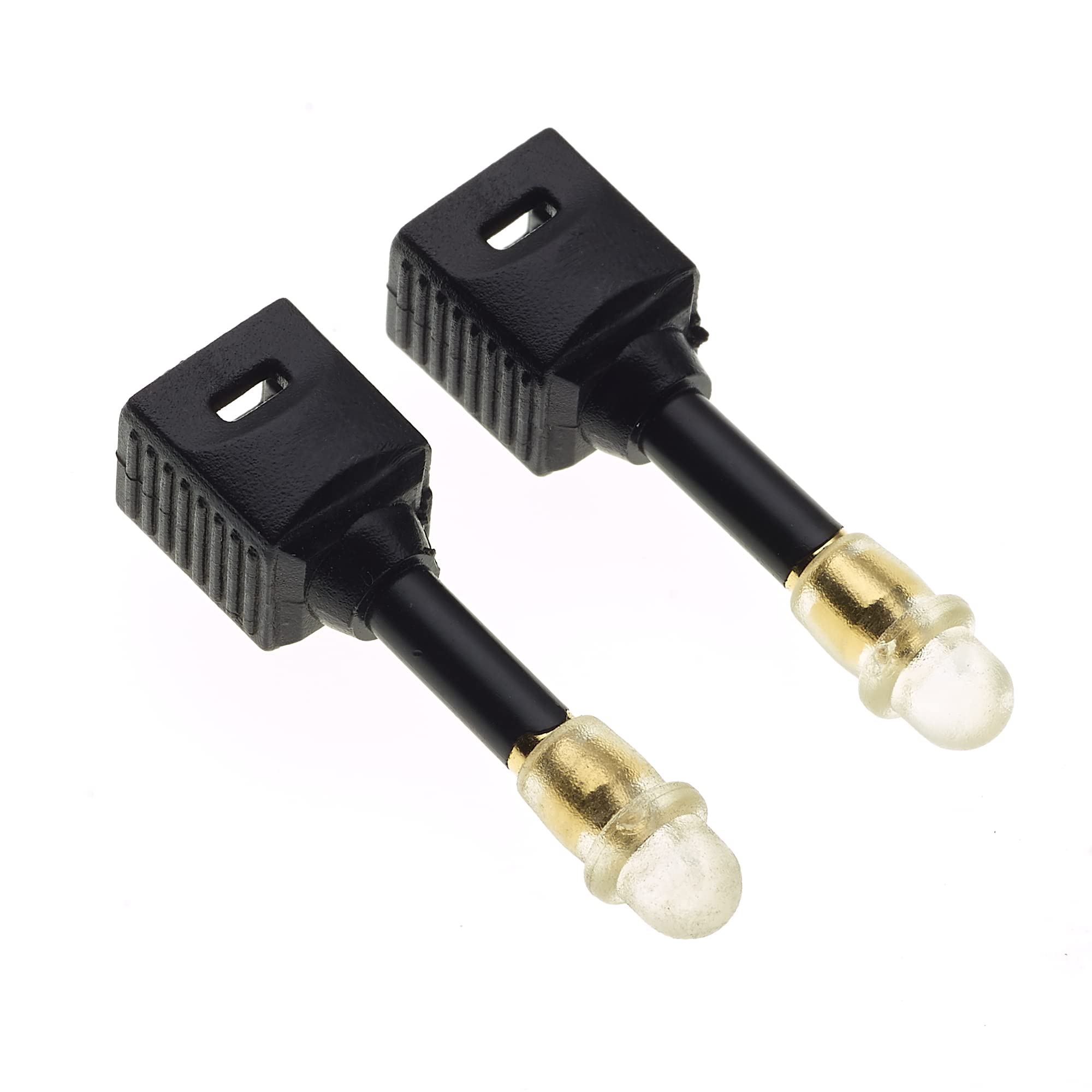 Keple TOSLink Socket to 3.5mm Mini TOSlink Plug Adaptor, Pack of 2 - Socket to Plug Adapter with Gold Tip, Jack to Plug Adaptor